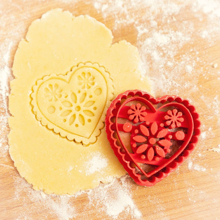 Selling3D Casa, arredamento e bricolage:Articoli per cucina e bar:Accessori per pasticceria:Formine e stampi per biscotti Cuore con fiori cookie cutter formina tragliabiscotti idea san valentino