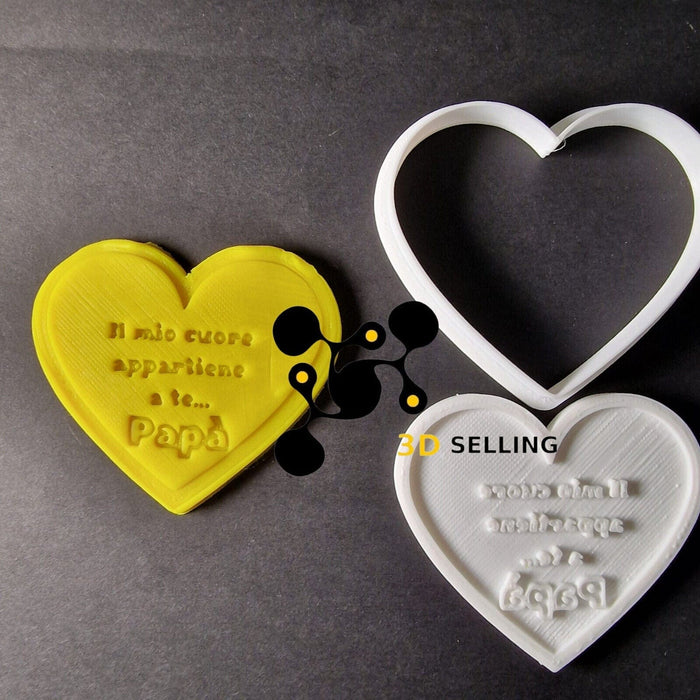 Selling3D Casa, arredamento e bricolage:Articoli per cucina e bar:Accessori per pasticceria:Formine e stampi per biscotti Festa del papà cuore cookie cutter formina tagliabiscotti cake design
