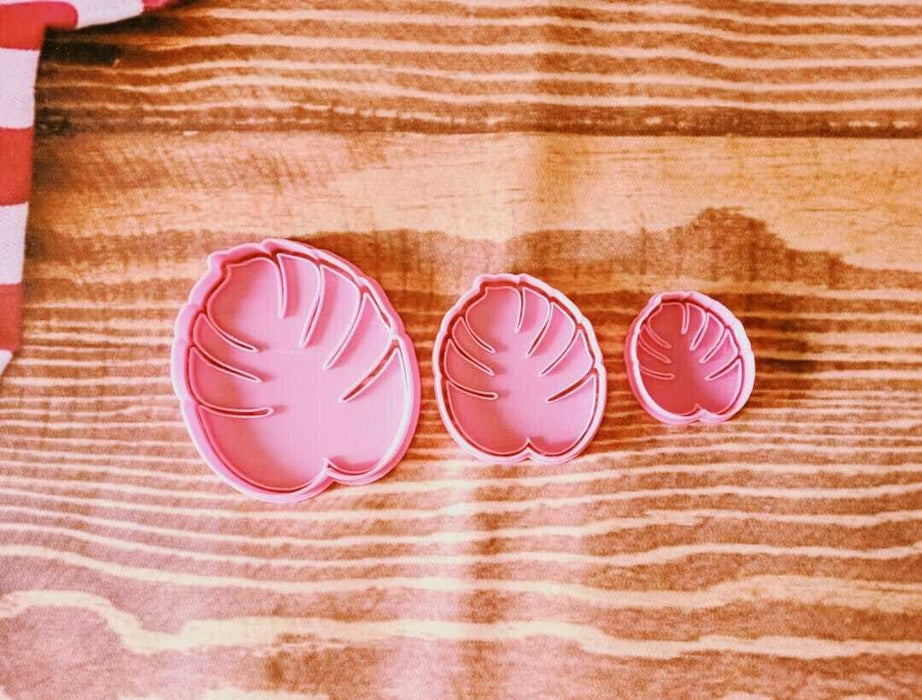 Selling3D Casa, arredamento e bricolage:Articoli per cucina e bar:Accessori per pasticceria:Formine e stampi per biscotti foglie tropicali set 3 pezzi cookie cutter formina tagliabiscotti