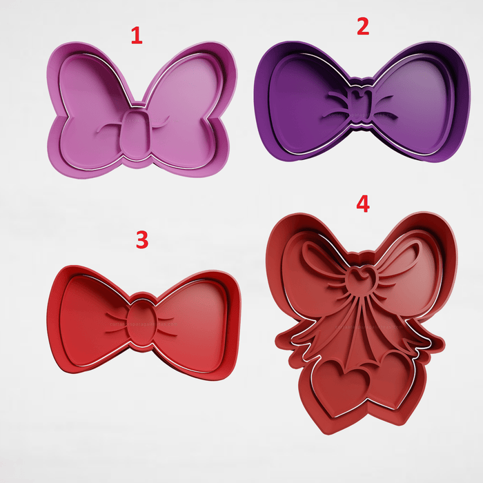 Selling3D Casa, arredamento e bricolage:Articoli per cucina e bar:Accessori per pasticceria:Formine e stampi per biscotti Set Completo Fiocco set 4 pezzi cookie cutter formina tagliabiscotti cake design profes