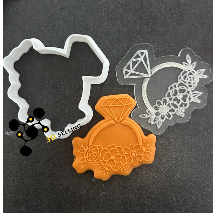 Selling3D Stampo in acrilico anello con fiori