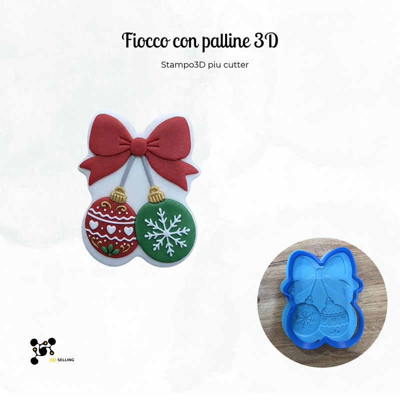 Fiocco con palline natalizie 3D