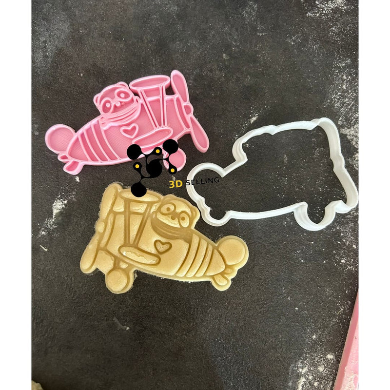 Aereoplanino con Panda 8cm cookie cutter formina tagliabiscotti - 3d Selling