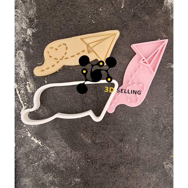 Aereoplanino di carta 8cm cookie cutter formina tagliabiscotti - 3d Selling