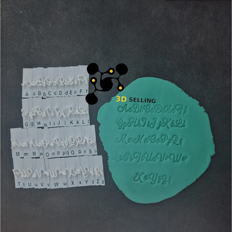 Alfabeto corsivo Cloudy cookie cutter formina tagliabiscotti - 3d Selling