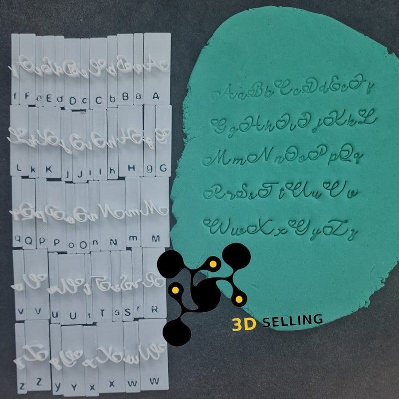 Alfabeto corsivo Mon Amour cookie cutter formina tagliabiscotti - 3d Selling