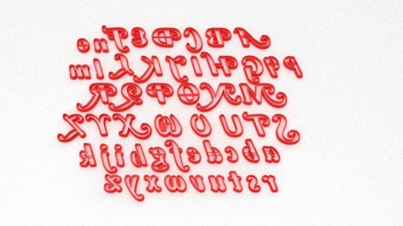Alfabeto mod corsivo cookie cutter formina tagliabiscotti - 3d Selling