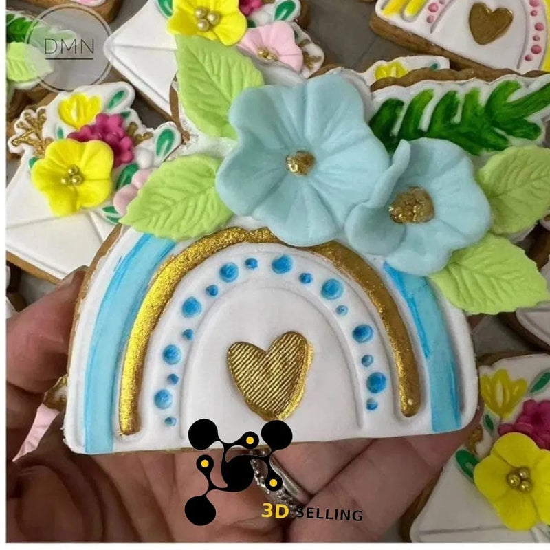 Arcobaleno love con fiori cookie cutter formina tagliabiscotti - 3d Selling