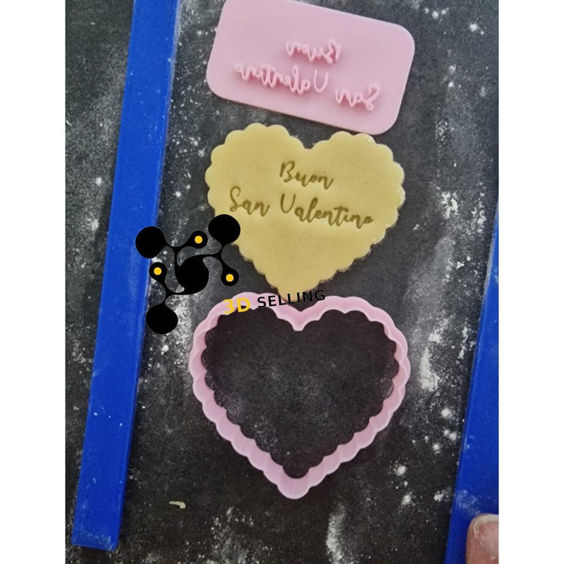 Buon San Valentino timbro+cutter 8cm - 3d Selling