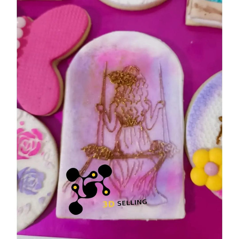 Timbro in acrilico + cutter Ragazza di spalle - 3d Selling
