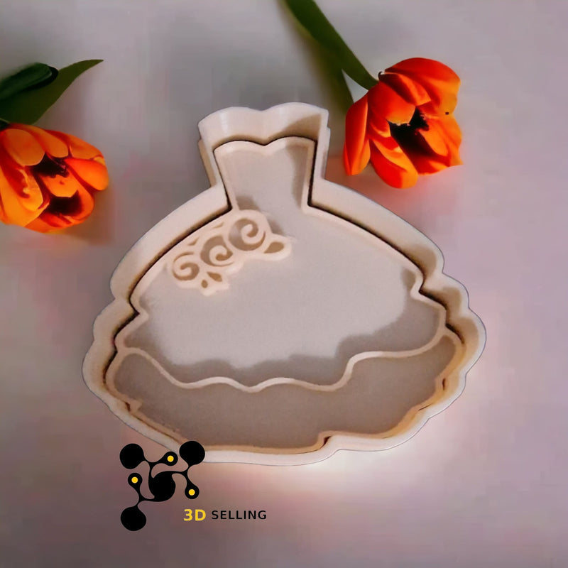 Abito da sposa Mod2 cookie cutter formina tagliabiscotti - 3d Selling