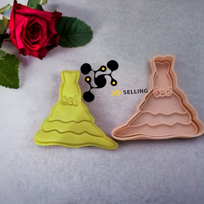 Abito Sposa Mod3 cookie cutter formina tagliabiscotti - 3d Selling