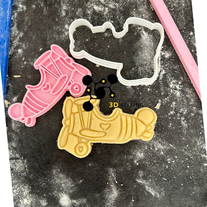 Aereo con cuore 8,5cm (larghezza) cookie cutter formina tagliabiscotti - 3d Selling