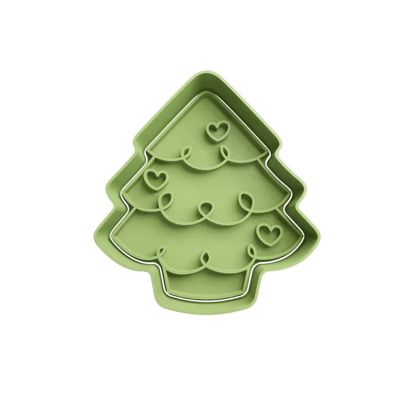 Albero di Natale con cuori cookie cutter formina tagliabiscotti - 3d Selling