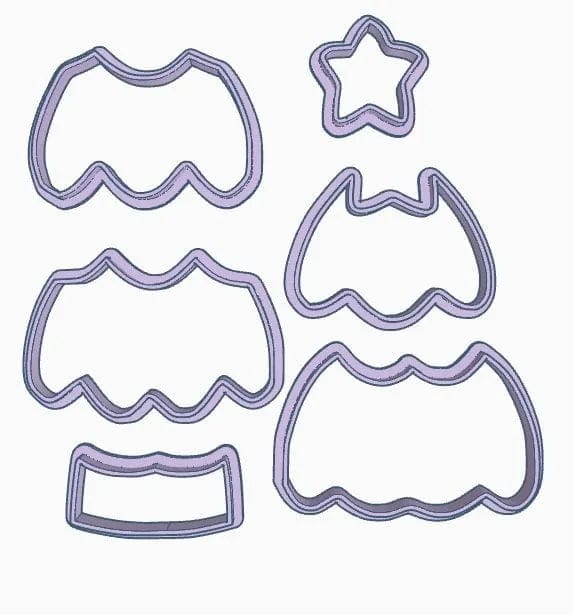 3d Selling Casa, arredamento e bricolage:Articoli per cucina e bar:Accessori per pasticceria:Altro accessori per pasticceria Albero di Natale scomponibile cookie cutter formina tagliabiscotti