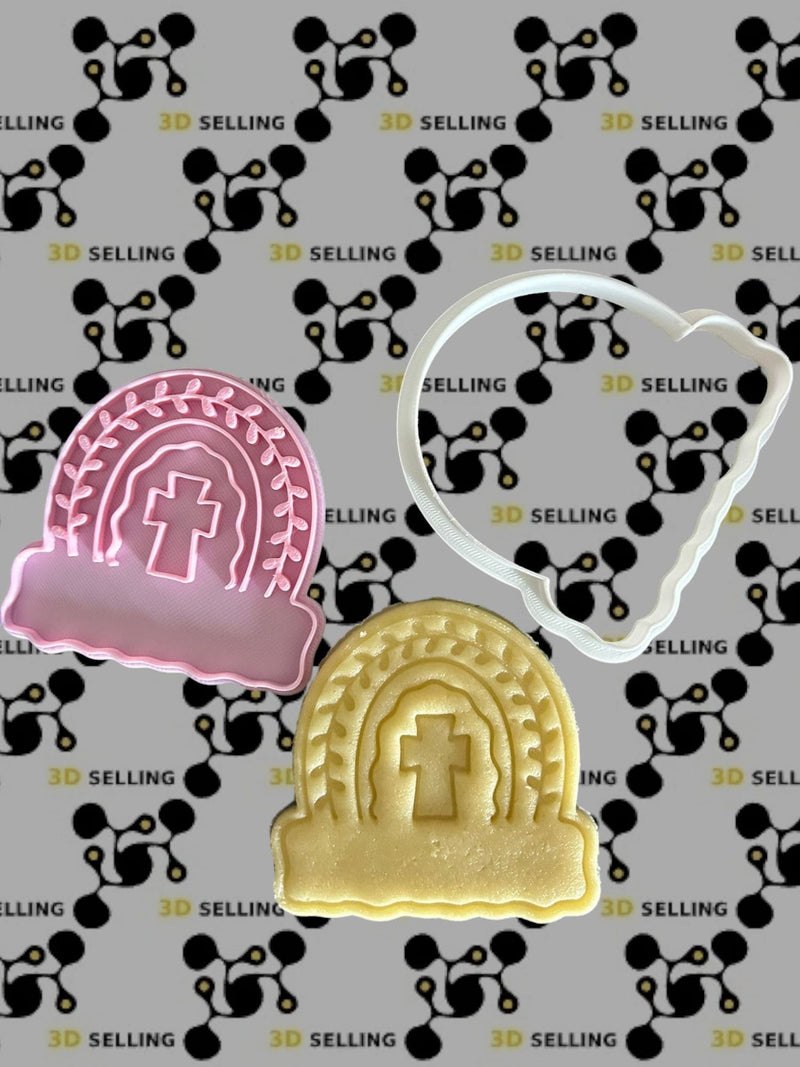 Arcobaleno con croce segnaposto cookie cutter formina tagliabiscotti - 3d Selling