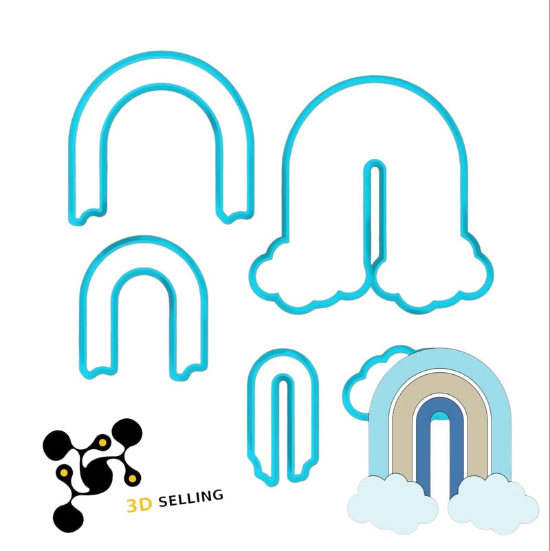 Arcobaleno scomponibile cookie cutter formina tagliabiscotti - 3d Selling