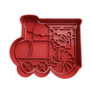 Babbo Natale con Locomotiva 9cm cookie cutter formina tagliabiscotti - 3d Selling