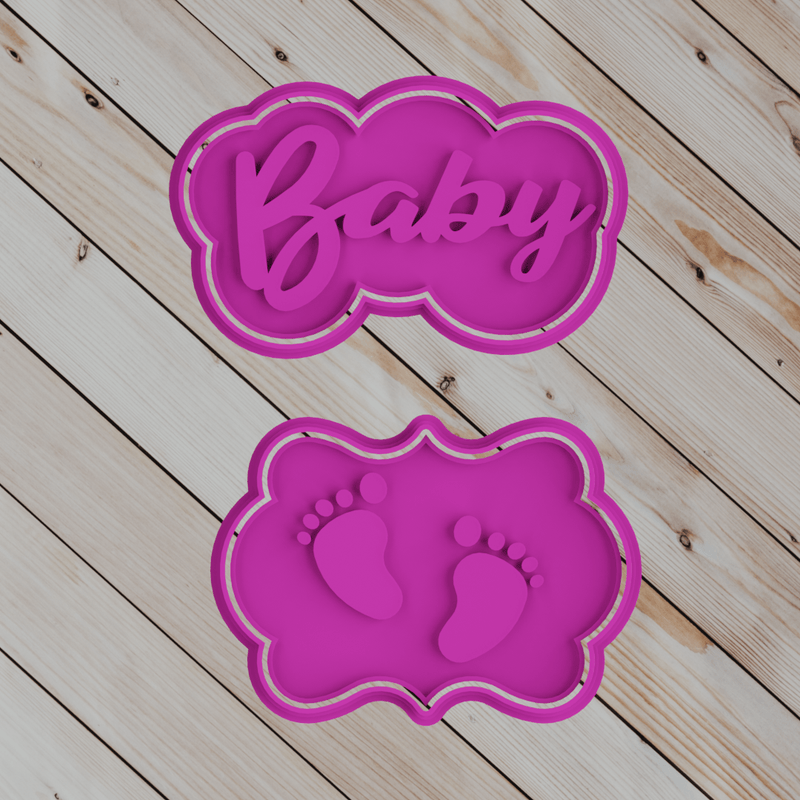 Baby Shower set 2 pezzi cookie cutter formina tagliabiscotti - 3d Selling