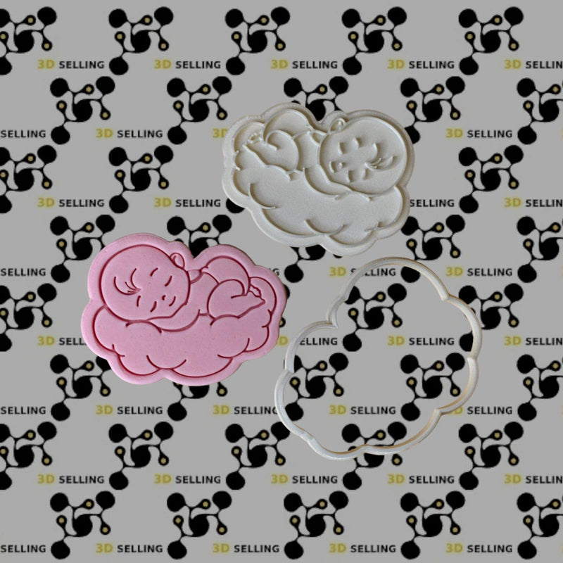 Bebè su nuvoletta cookie cutter formina tagliabiscotti - 3d Selling