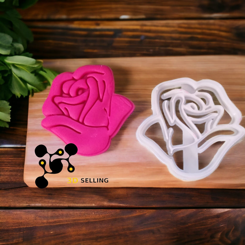 Bocciolo Rosa 8cm cookie cutter formina tagliabiscotti - 3d Selling