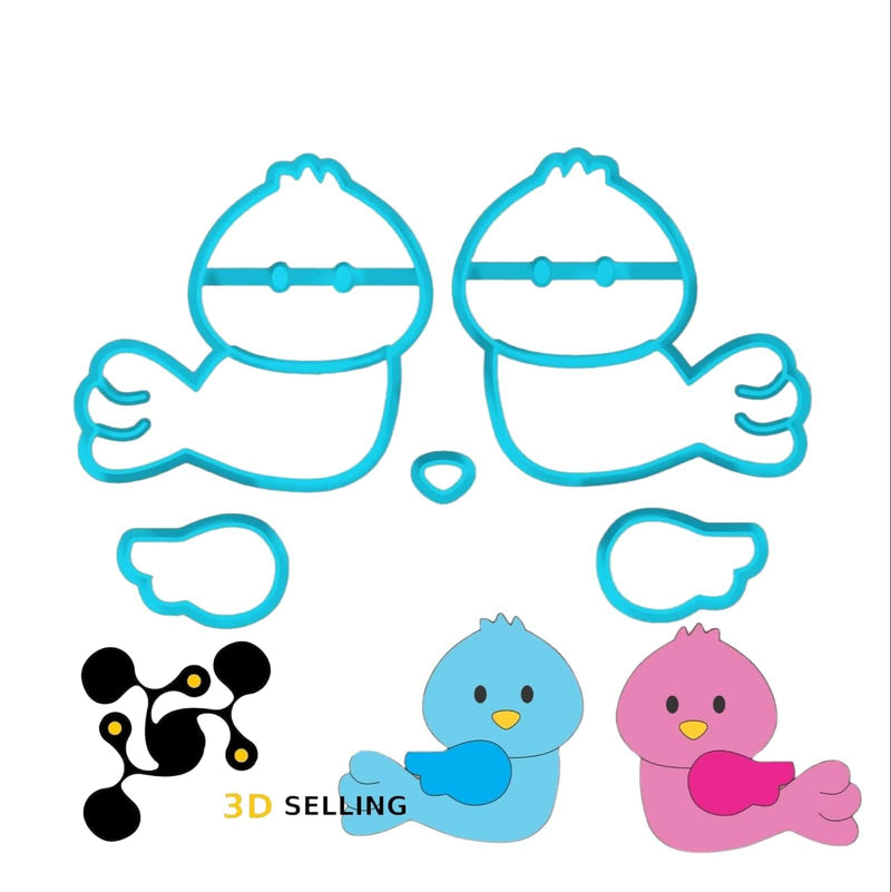Coppia di uccellini scomposto - 3d Selling