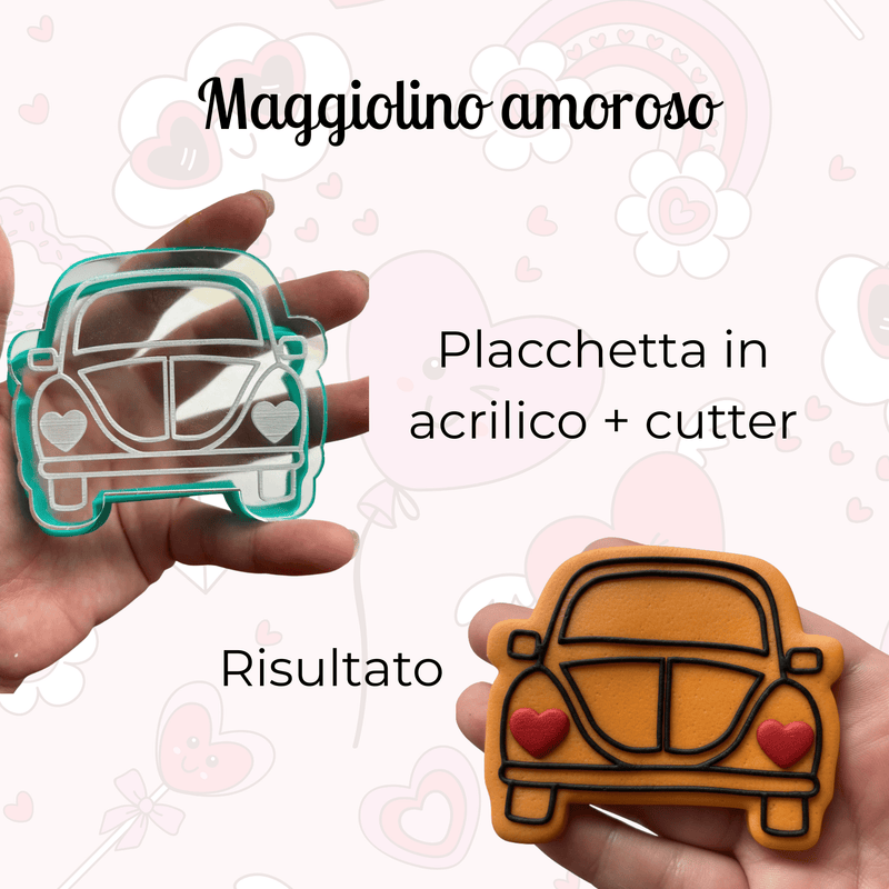 3d Selling Casa, arredamento e bricolage:Articoli per cucina e bar:Accessori per pasticceria:Altro accessori per pasticceria Maggiolino Amoroso – Set Cutter + Stampo Acrilico