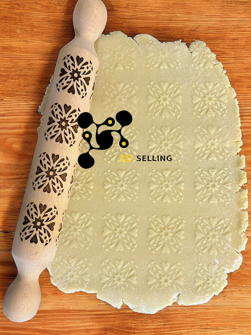 Mattarello inciso in legno Personalizzato - 3d Selling