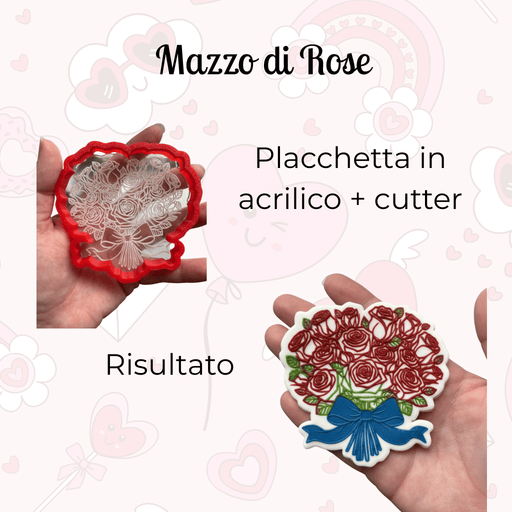 3d Selling Casa, arredamento e bricolage:Articoli per cucina e bar:Accessori per pasticceria:Altro accessori per pasticceria Mazzo di Rose – Set Cutter + Stampo Acrilico