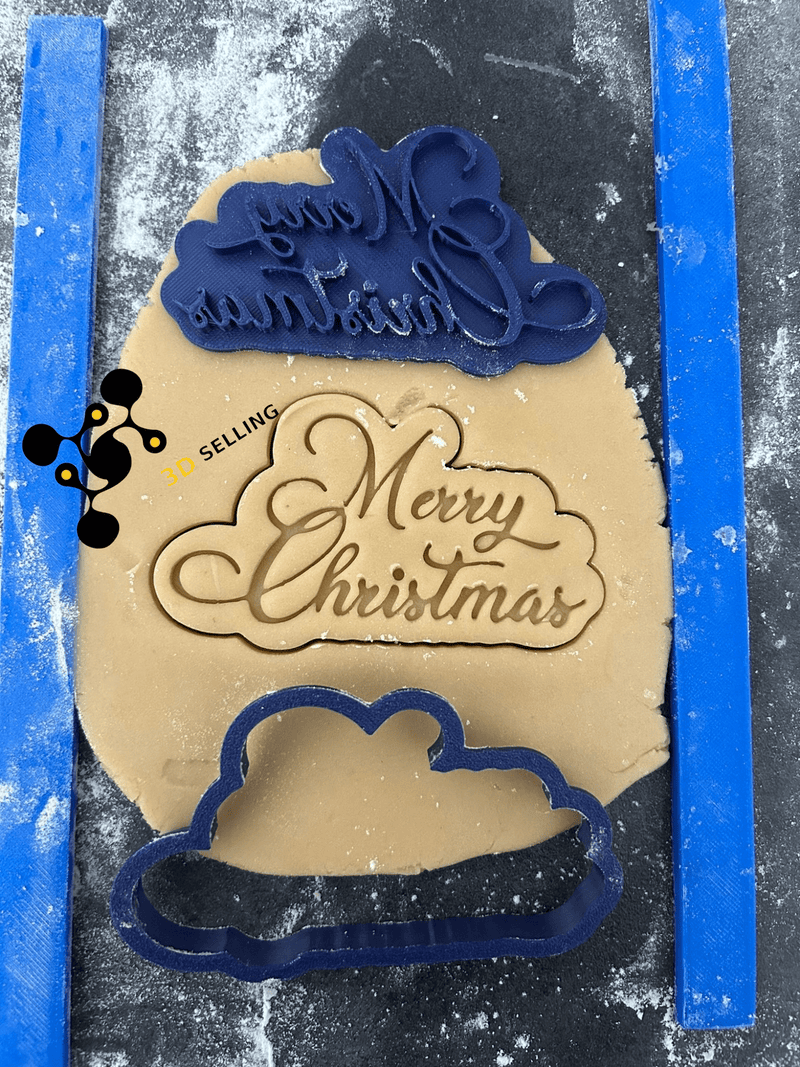 Merry Christmas corsivo 9,5cm - 3d Selling