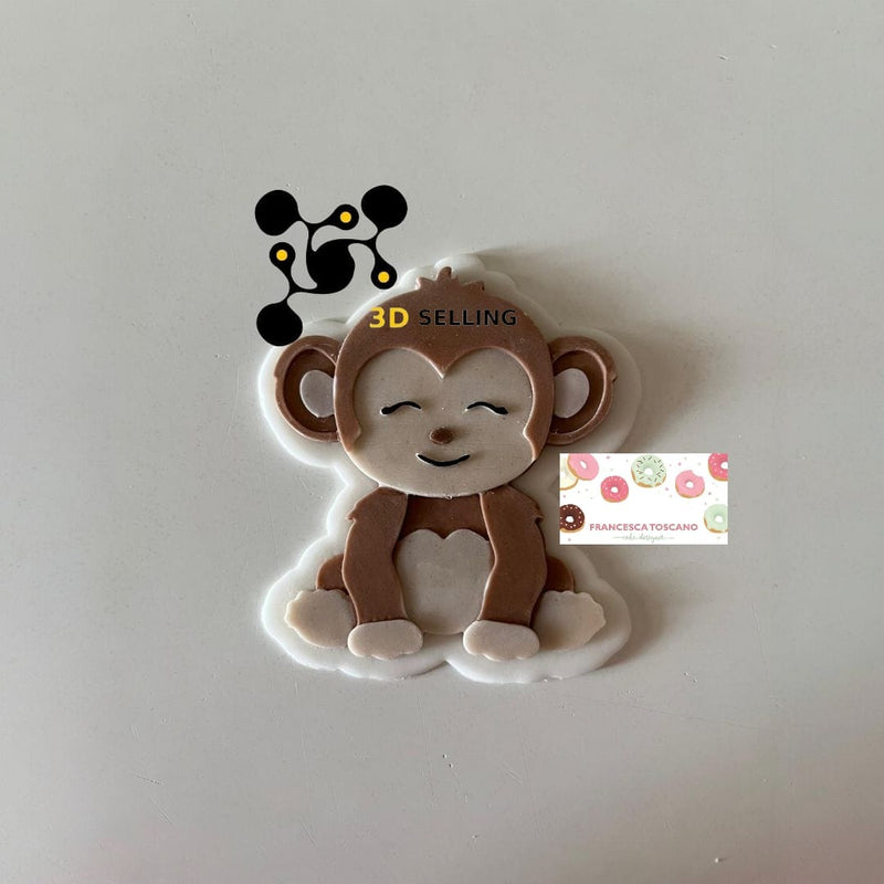 Scimmia stampo per biscotti in 3D 8cm - 3d Selling