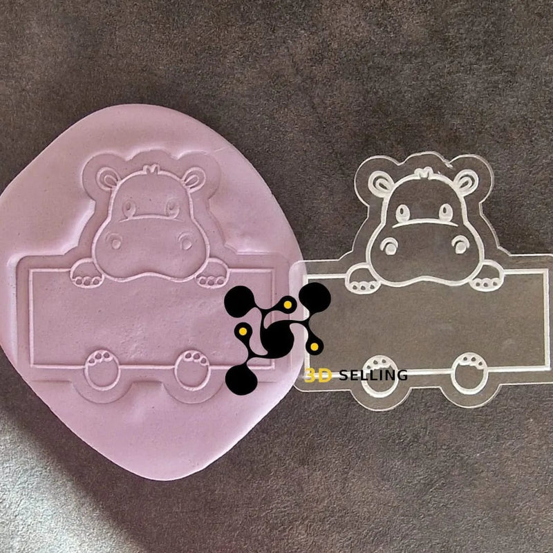 Segnaposto in acrilico + cutter Ippopotamo - 3d Selling