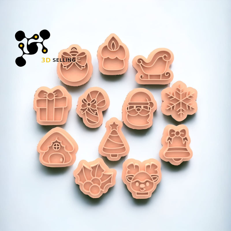 Set 12 Stampini Natalizi - 3d Selling