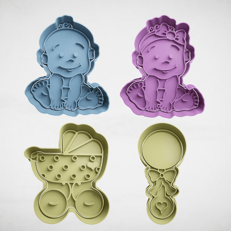 Set 4 pezzi idea nascita / baby shower - 3d Selling