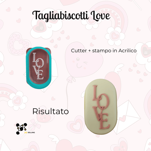 3d Selling Casa, arredamento e bricolage:Articoli per cucina e bar:Accessori per pasticceria:Altro accessori per pasticceria Stampo Acrilico LOVE + Cutter