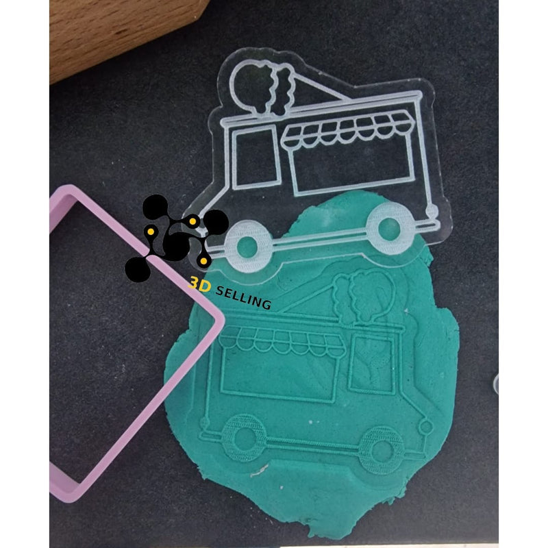stampo in acrilico  + cutter Camion Gelati - 3d Selling