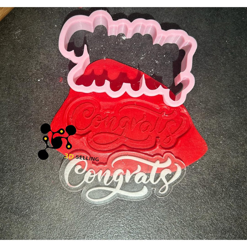 Stampo in acrilico + cutter Congrats - 3d Selling
