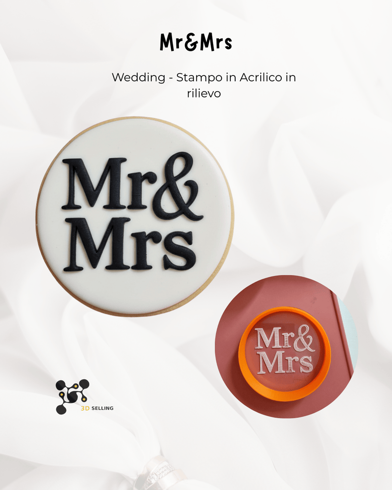 3d Selling Casa, arredamento e bricolage:Articoli per cucina e bar:Accessori per pasticceria:Altro accessori per pasticceria Stampo in acrilico MR & MRS in rilievo