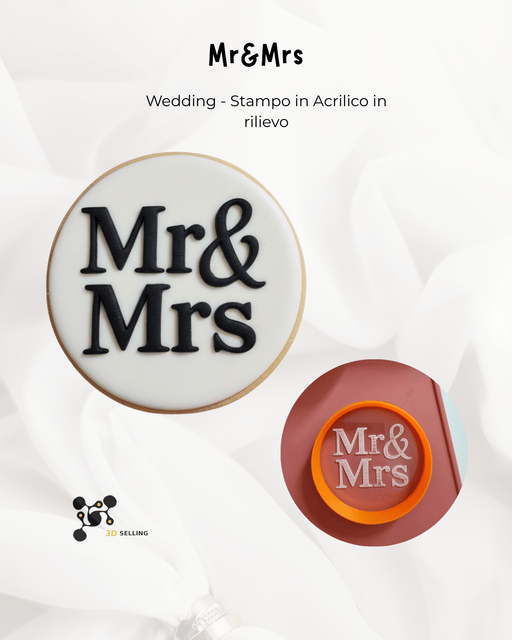3d Selling Casa, arredamento e bricolage:Articoli per cucina e bar:Accessori per pasticceria:Altro accessori per pasticceria Stampo in acrilico MR & MRS in rilievo