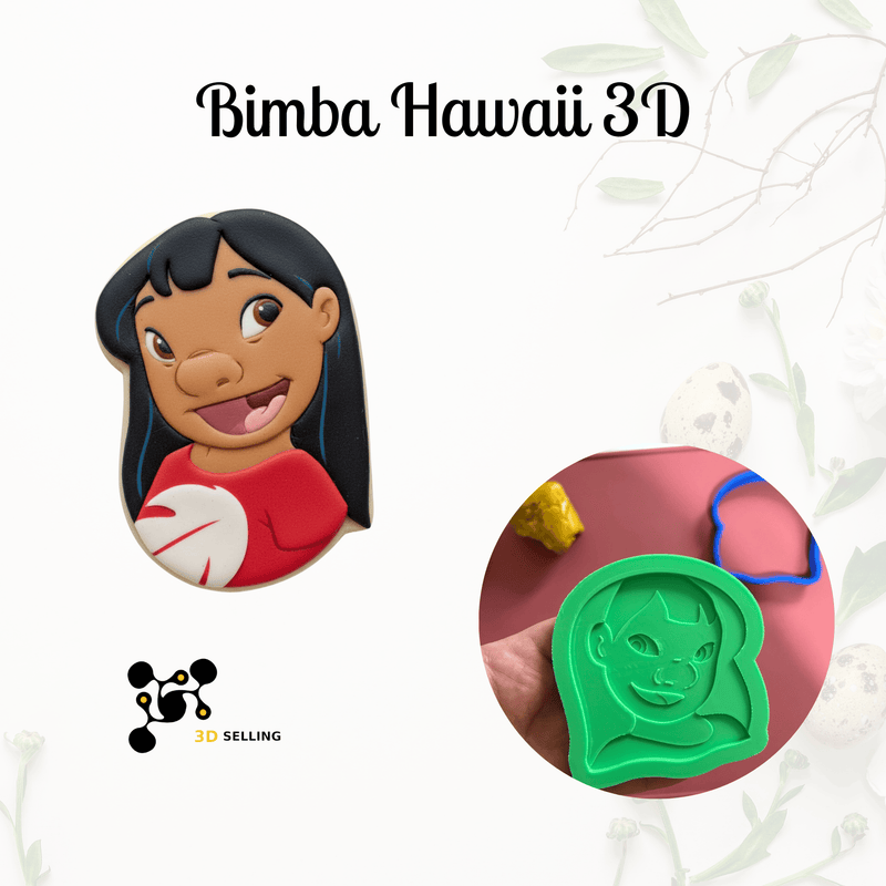 3d Selling Casa, arredamento e bricolage:Articoli per cucina e bar:Accessori per pasticceria:Altro accessori per pasticceria Stampo tagliabiscotti 3D Bimba Hawaii