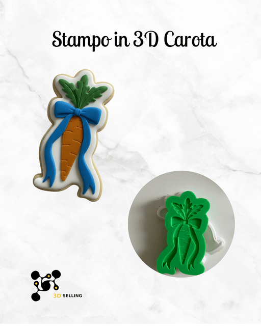 3d Selling Casa, arredamento e bricolage:Articoli per cucina e bar:Accessori per pasticceria:Altro accessori per pasticceria Stampo tagliabiscotti 3D Carota con fiocco