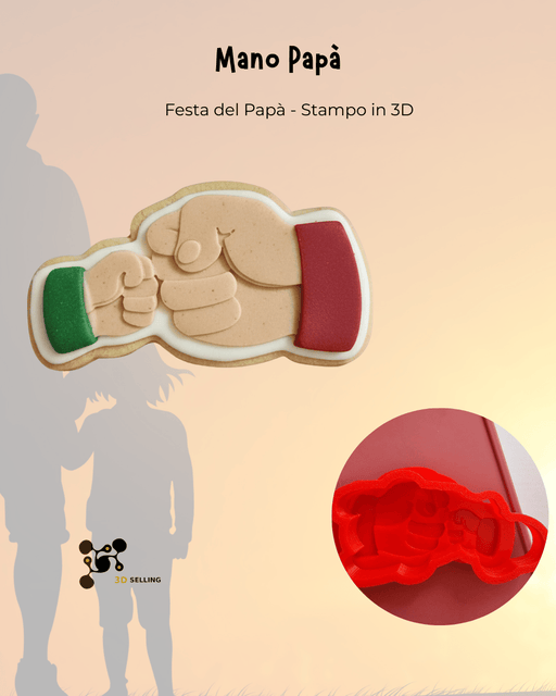 3d Selling Casa, arredamento e bricolage:Articoli per cucina e bar:Accessori per pasticceria:Altro accessori per pasticceria Stampo tagliabiscotti 3D Mano Papà