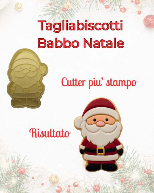 3d Selling Casa, arredamento e bricolage:Articoli per cucina e bar:Accessori per pasticceria:Altro accessori per pasticceria Tagliabiscotti Babbo Natale – Cutter + Stampo ad Incisione
