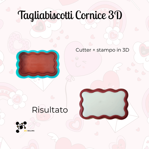 3d Selling Casa, arredamento e bricolage:Articoli per cucina e bar:Accessori per pasticceria:Altro accessori per pasticceria Tagliabiscotti Cornice 3D