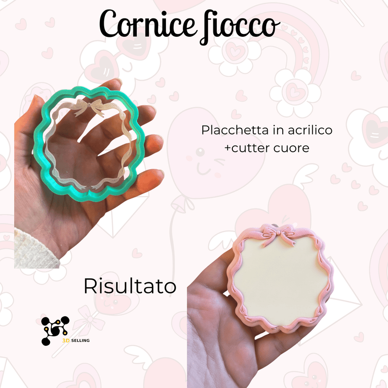 3d Selling Casa, arredamento e bricolage:Articoli per cucina e bar:Accessori per pasticceria:Altro accessori per pasticceria Tagliabiscotti Cornice Fiocco elegante