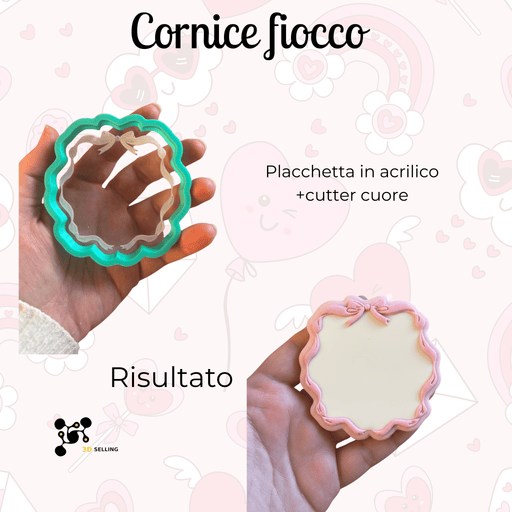 3d Selling Casa, arredamento e bricolage:Articoli per cucina e bar:Accessori per pasticceria:Altro accessori per pasticceria Tagliabiscotti Cornice Fiocco elegante