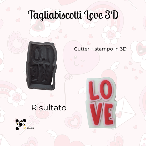 3d Selling Casa, arredamento e bricolage:Articoli per cucina e bar:Accessori per pasticceria:Altro accessori per pasticceria Tagliabiscotti LOVE 3D