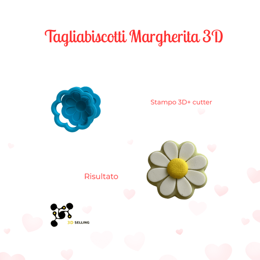 3d Selling Casa, arredamento e bricolage:Articoli per cucina e bar:Accessori per pasticceria:Altro accessori per pasticceria Tagliabiscotti Mini Margherita 3D 5cm