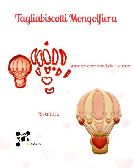 3d Selling Casa, arredamento e bricolage:Articoli per cucina e bar:Accessori per pasticceria:Altro accessori per pasticceria Tagliabiscotti Mongolfiera Scomponibile 9cm