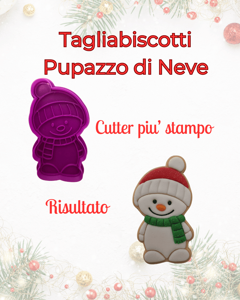3d Selling Casa, arredamento e bricolage:Articoli per cucina e bar:Accessori per pasticceria:Altro accessori per pasticceria Tagliabiscotti Pupazzo di Neve – Cutter + Stampo  per Biscotti Incisi